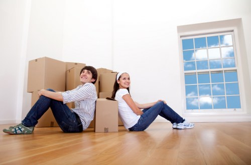 Twickenham removal team packing and loading moving boxes