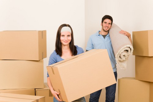 Student furniture and boxes arranged for relocation in Twickenham