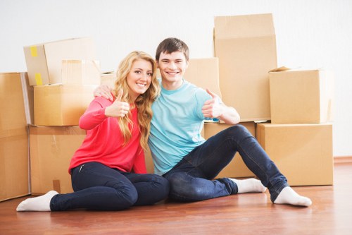 Packed moving boxes ready for same day removals in Twickenham